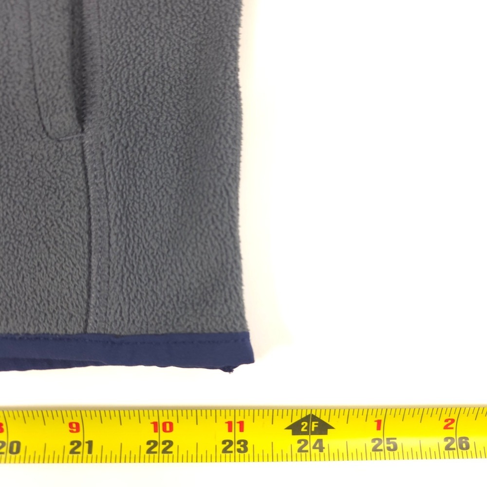 Peter Millar Mens Fleece Pullover 1/4 Zip XL Grey Navy Trim Kangaroo Pocket - Picture 12 of 13